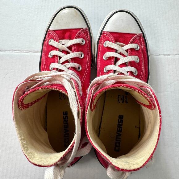 Converse Sneakers Hi Top Unisex W7.5 M5.5 Red Chuck Taylor All Star Retro M9621 - Picture 7 of 13